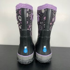 Bogs Grasp Circle Waterproof Winter Snow Boots Kids 12 Black Purple